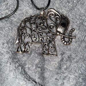 Intricate Silver Elephant Pendant